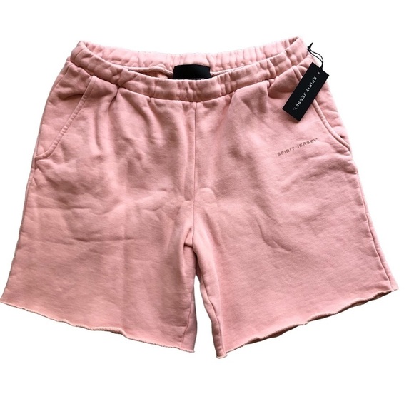 Spirit Jersey NWT Pink Cut Off Sweat Shorts - Picture 1 of 8